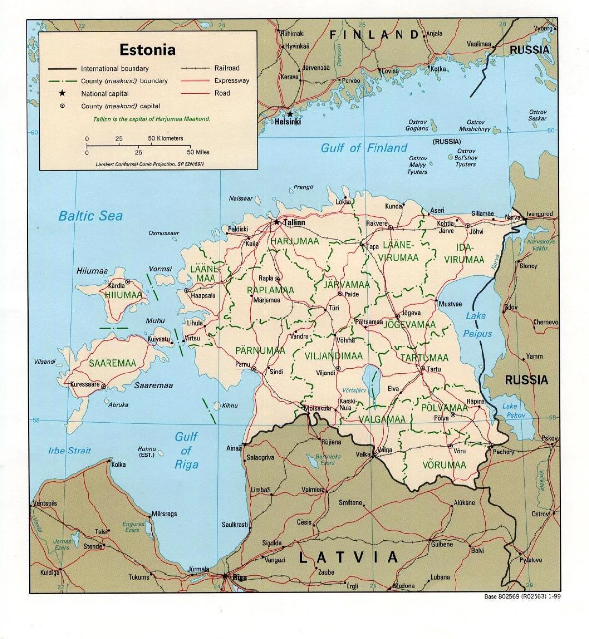 Karte von Estland, Position auf der Karte