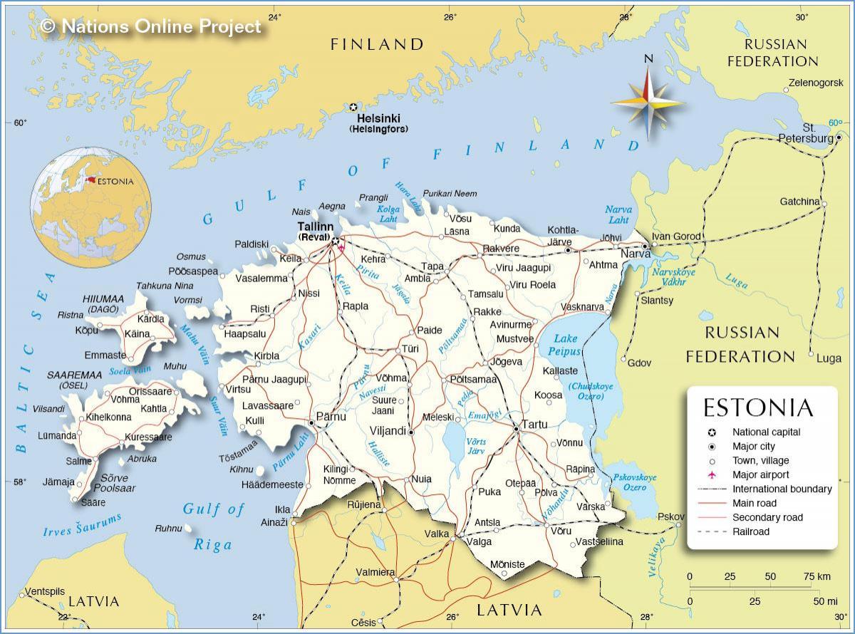 Karte von Estland-Land