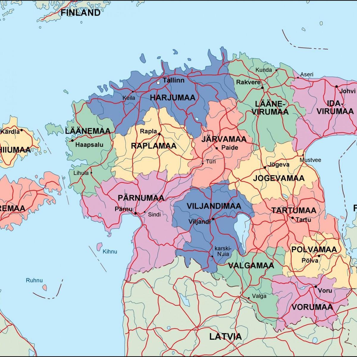 Karte von Estland politischen